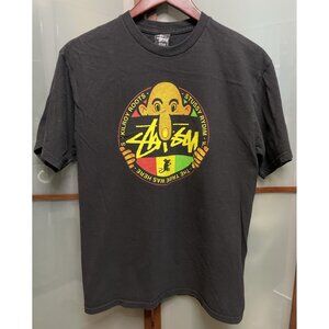 Stussy Rydim Vintage 90s Y2K Rasta Skate Surf Reggae Graphic T-Shirt Tee Size M